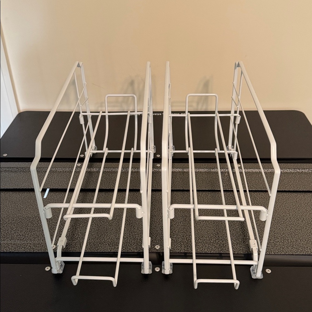 Two Stackable Soda Can Dispenser Organizer Racks in White - Picture 5 of 7